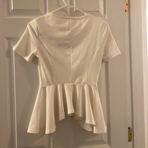 White Peplum Shirt